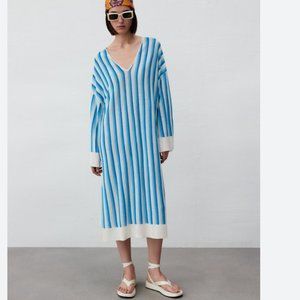 Zara Blue and White Striped Tunic